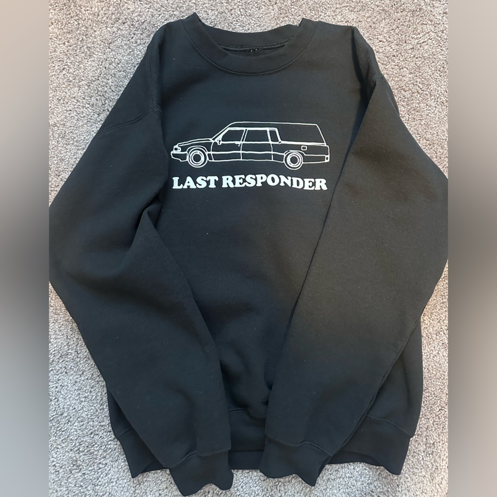 Men's Black Graphic Crewneck Sweater